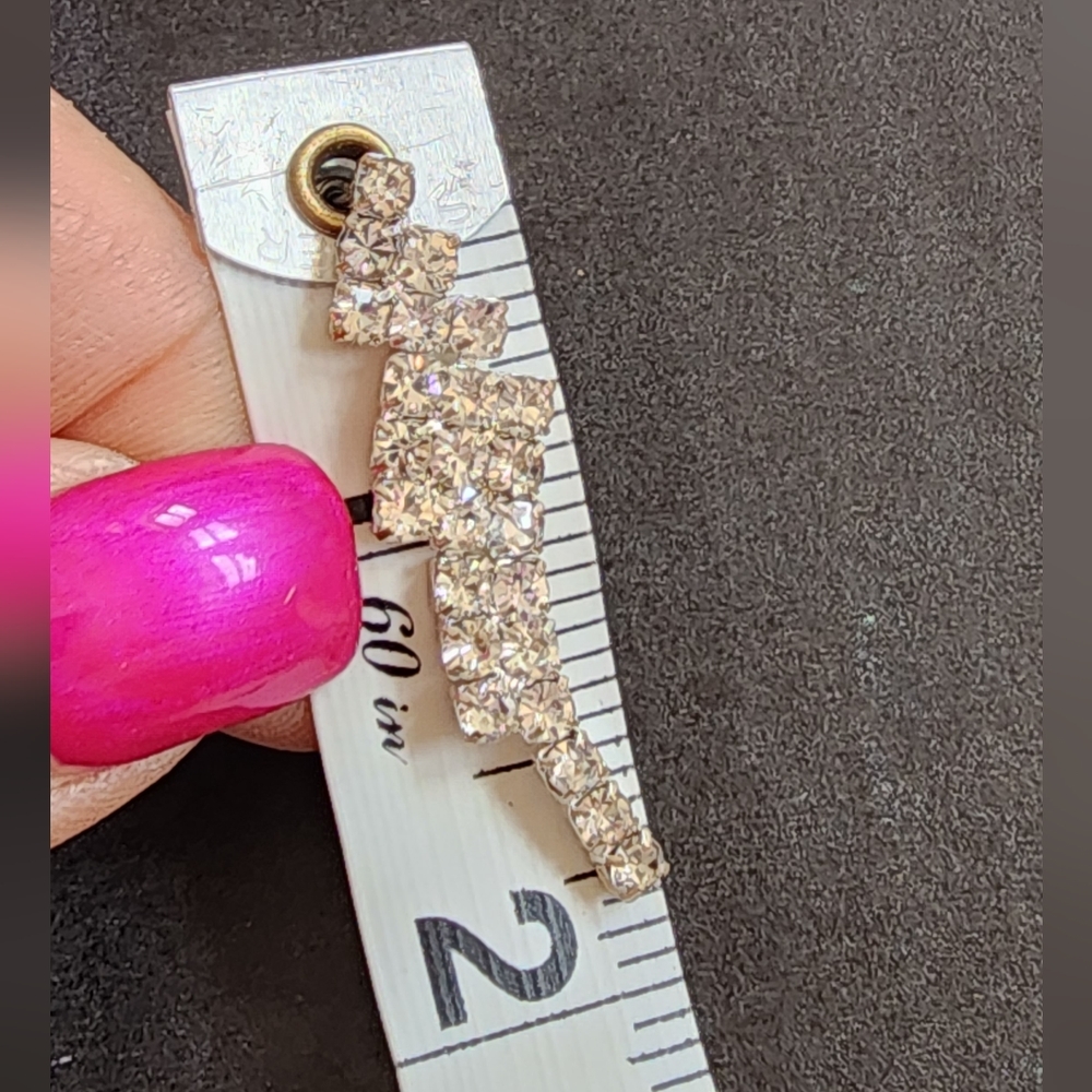 Crystal rhinestone earrings - Picture 4 of 4